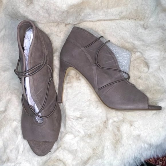 Dark Stone Peep Toe Booties - Picture 3 of 4